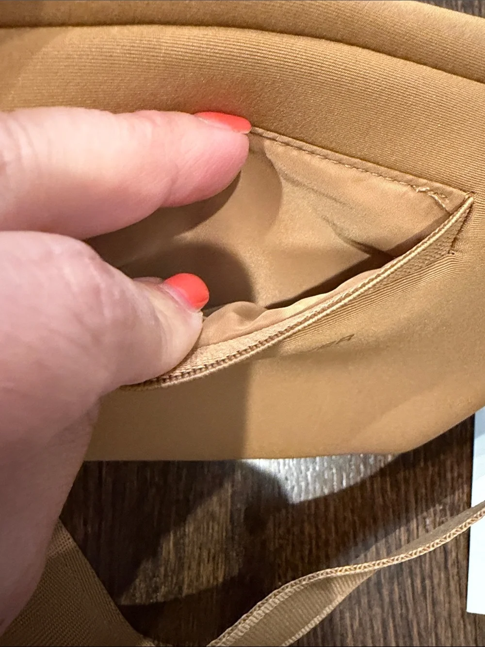 Dagne Dover ace Fanny Neoprene Belt Bag in camel